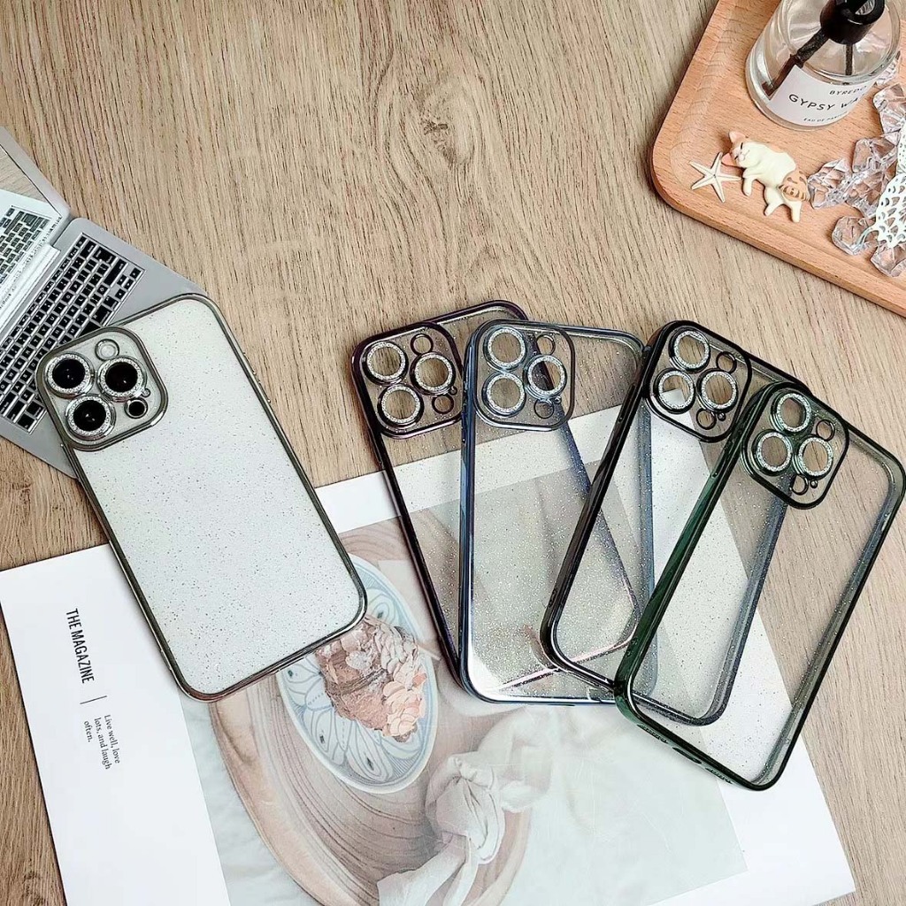 ส่งจากไทย โปร่งใส แฟชั่น เคส for iPhone XR body 15Pro 13Pro เคสไอโฟน Xr บอดี้ 13Pro 14 pro case ตัวป้องกันเลนส์แวววาว