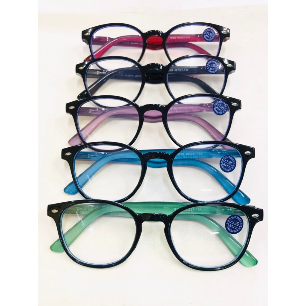 แว่นสายตายาวเลนส์blue fillterกรองแสงสีฟ้า ขาสปริงรุ่น9188