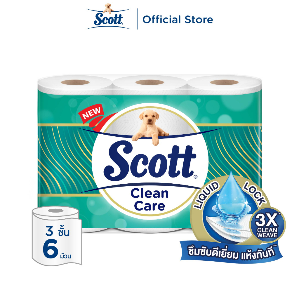 [Gift]สก๊อตต์ คลีนแคร์ กระดาษชำระ หนา3ชั้น ขนาด 6 ม้วน Scott Clean Care Bath Tissue 3PLY 6Rolls(สินค้าสมนาคุณงดจำหน่าย)