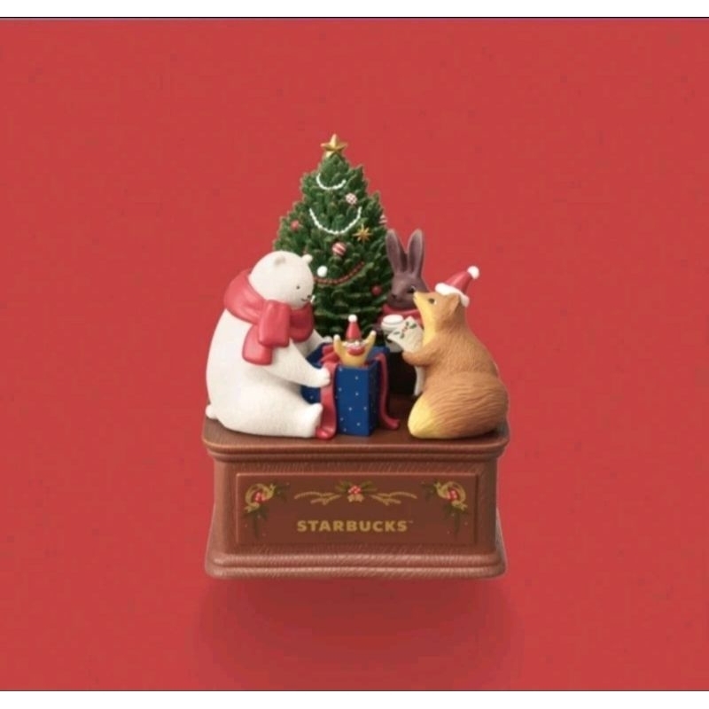 กล่องดนตรีคริสมาส สตาร์บัค​ส์ Starbucks​ แท้ 100% Holiday​ Little​ Friends​ Music​ Box