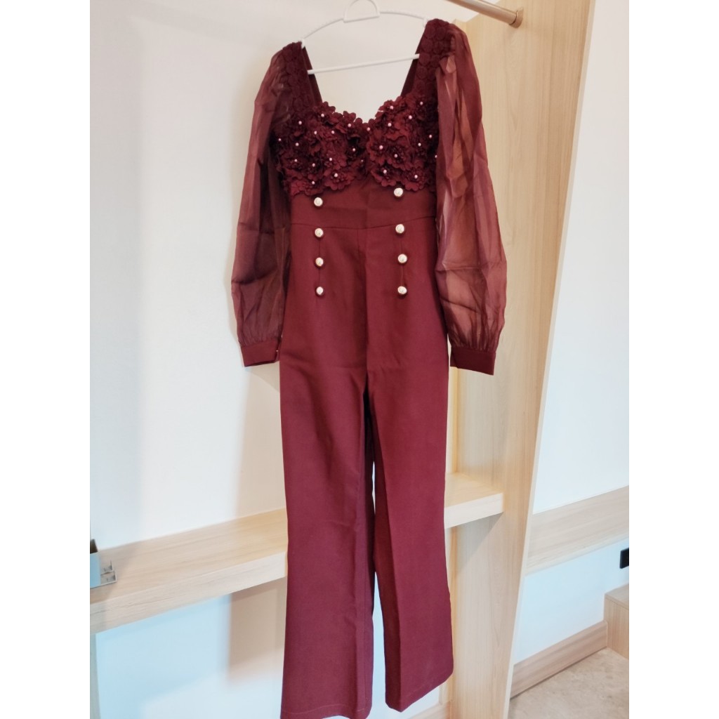 งานตัดร้าน Jidapa style สินค้ามือสองงานป้าย#จั๊มสูทขายาว จั๊มสูทออกงาน