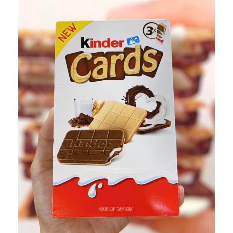 พร้อมส่ง Kinder Cards Chocolate Wafers 1 กล่องมี 3 แพ็คๆละ 2 ชิ้น