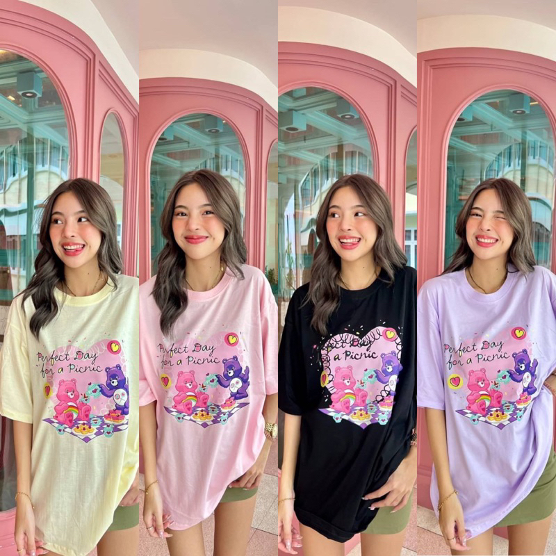 พร้อมส่ง เสื้อยืดOversize kancha แคร์แบร์ปิกนิค