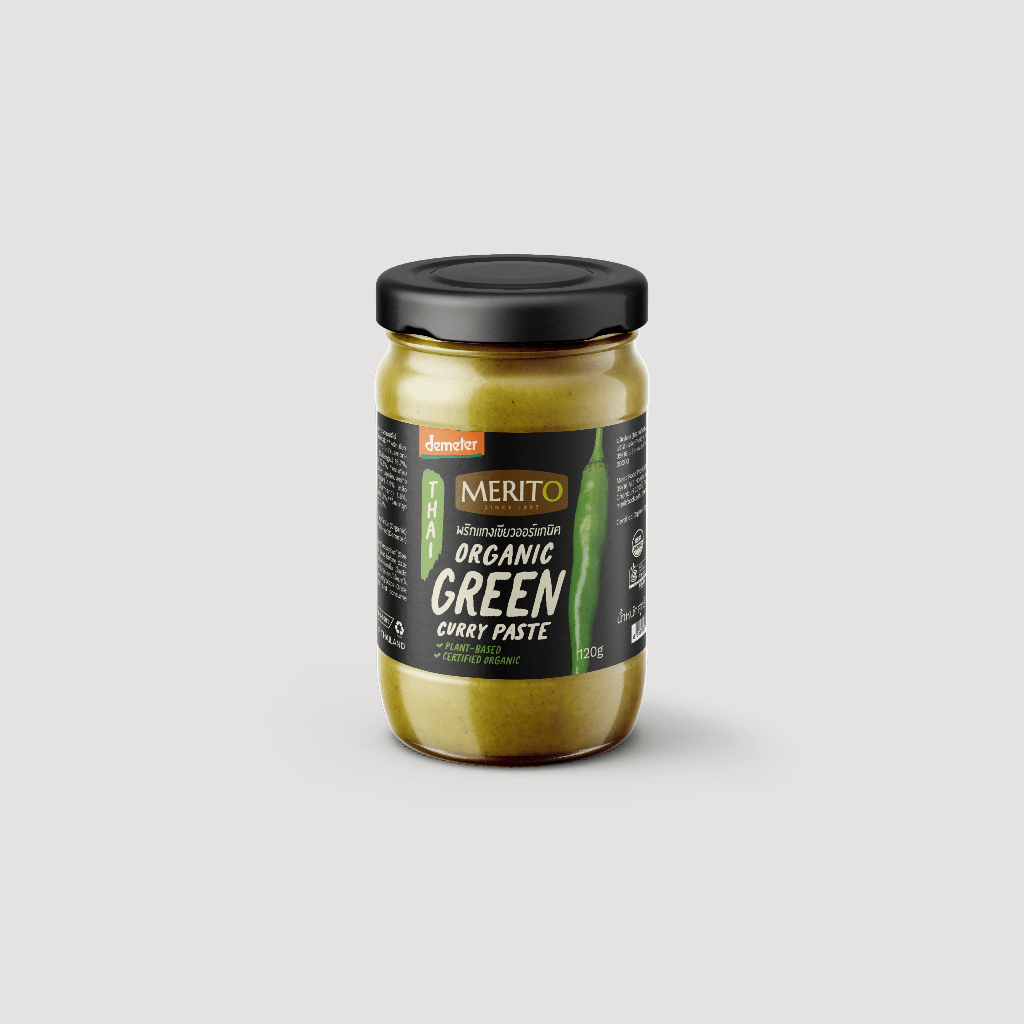 MeritO Organic Green Curry Paste 120g. (เมอริโต้ น้ำพริกแกงเขียวออร์แกนิค 120 กรัม)
