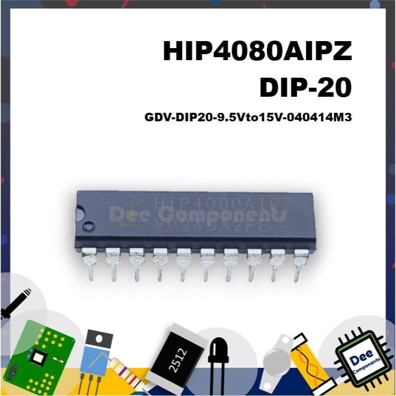 INTERSIL HIP4080AIPZ Gate Drivers 80 VDC HI FREQ H-BRDG DRVR W/STA GDV-DIP20-9.5Vto15V-040414M3