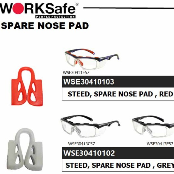 แป้นรองจมูกแว่น ( 1 ชิ้น ) Silicone แป้นจมูก ซิลิโคนแว่นตา อะไหล่แว่นตา WORKSafe รุ่น STEED สั่งขั้นต่ำ 3อันขึ้นไป