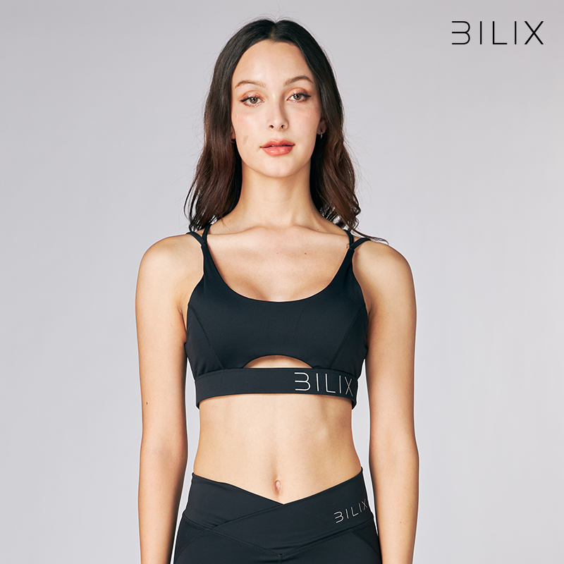 BILIX SEREN TOP Bra BLACK สปอร์ตบราสำหรับผู้หญิง กระชับพิเศษ ดีไซน์เอกลักษณ์เฉพาะตัว ทรงสวย ยืดหยุ่น ระบายอากาศได้ดี