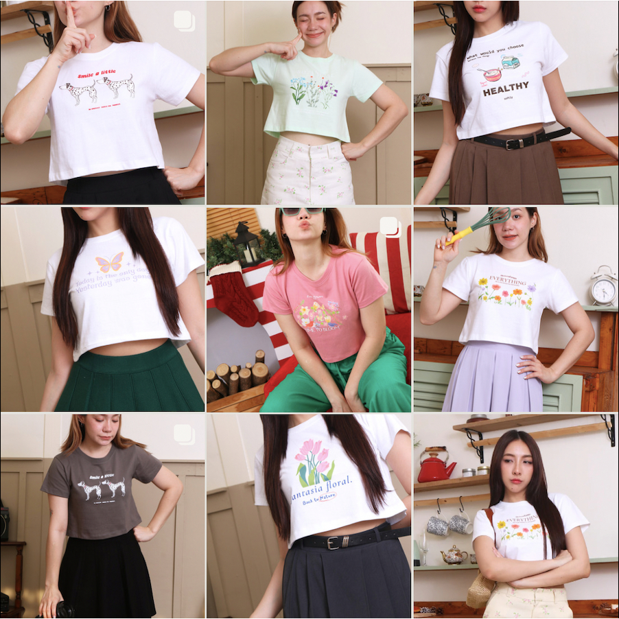 FLORAL MINI TEE เสื้อยืดสกรีนลายดอกไม้ มินิทีน่ารักละมุน ผ้าคอตตอนหนาอย่างดีงับ