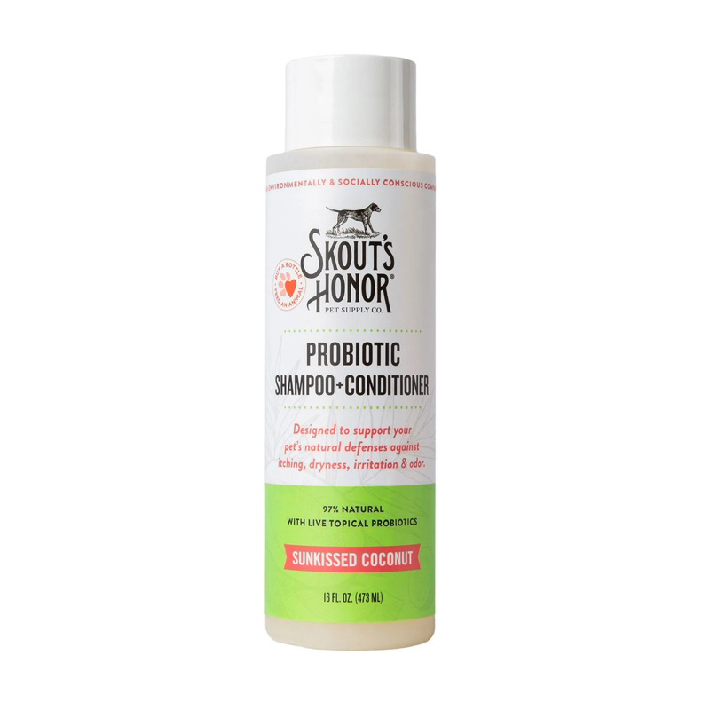 แชมพูสุนัข Skout’s Honor Probiotic Shampoo+Conditioner กลิ่น Sunkissed Coconut ขนาด 473 ml