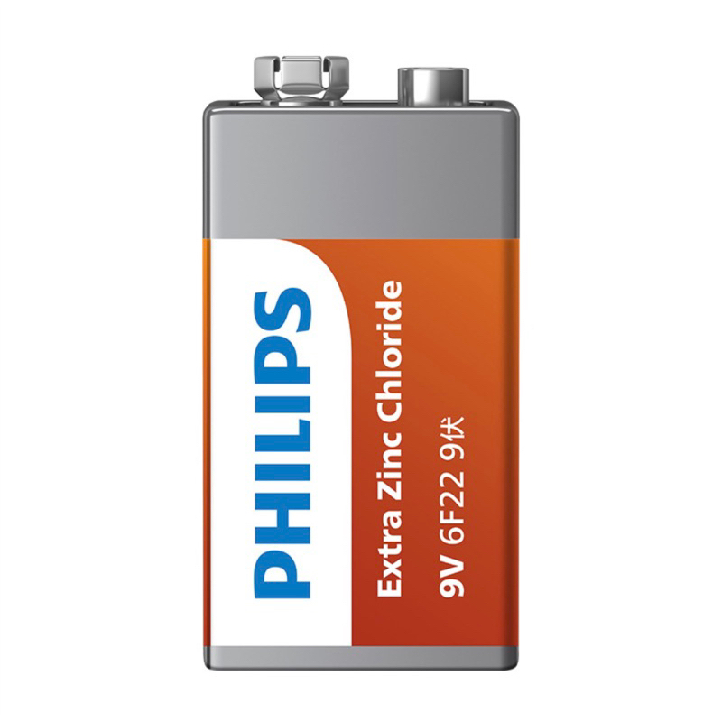 ถ่านPhilips Extra Zinc Chloride 9V 6F22 ของแท้ 1 ก้อน