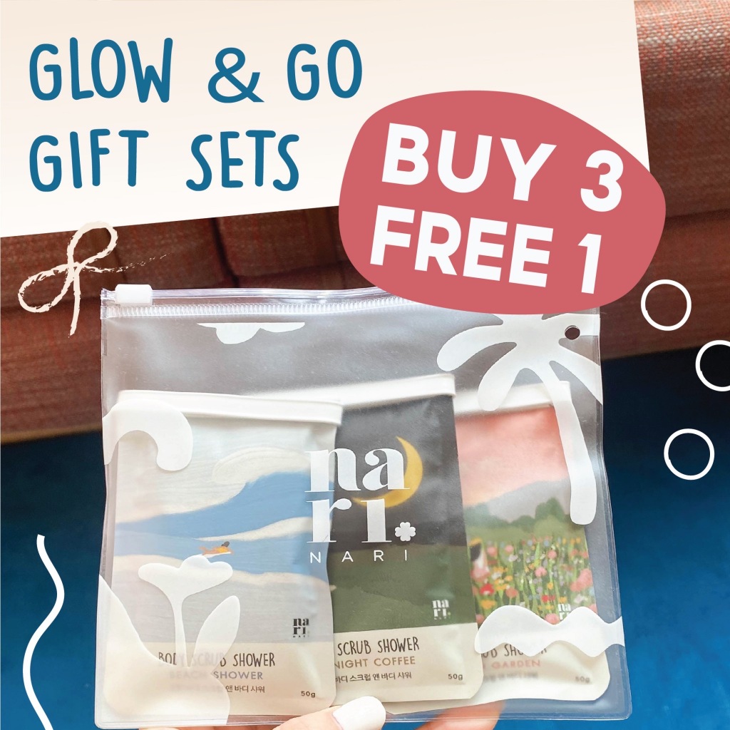 [เซ็ตของขวัญสุดคุ้ม ซื้อ 3 แถม 1] 2in1 Body Scrub Shower สครับอาบน้ำขนาดพกพา มาพร้อมกระเป๋ากันน้ำ ขัดผิวขาว ขจัดขี้ไคล