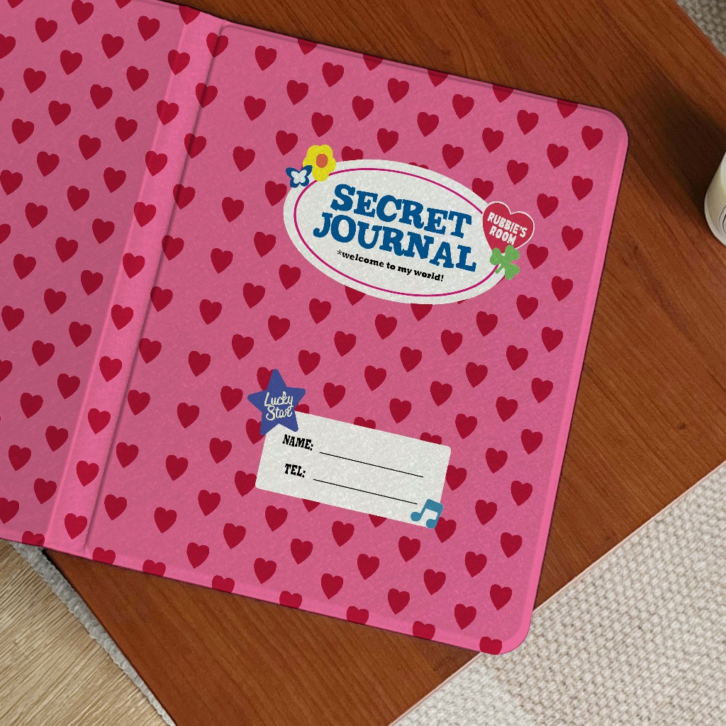 24 ชั่วโมงเคส ipad pink heart PRO11 GEN11 วัสดุพีซี Air8/7 pink notebook คช่องใส่ปากกาด้านขวา เคสป้องกัน Gen12 Air6