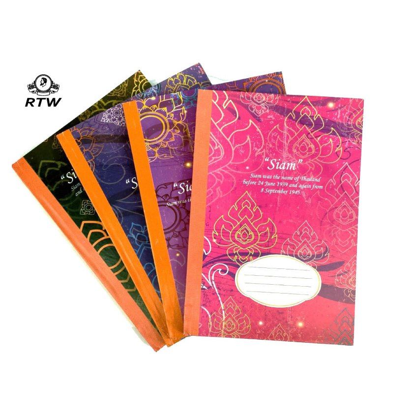 สมุดปกแข็งลายไทยสันผ้า 100 แผ่น (1 เล่ม)