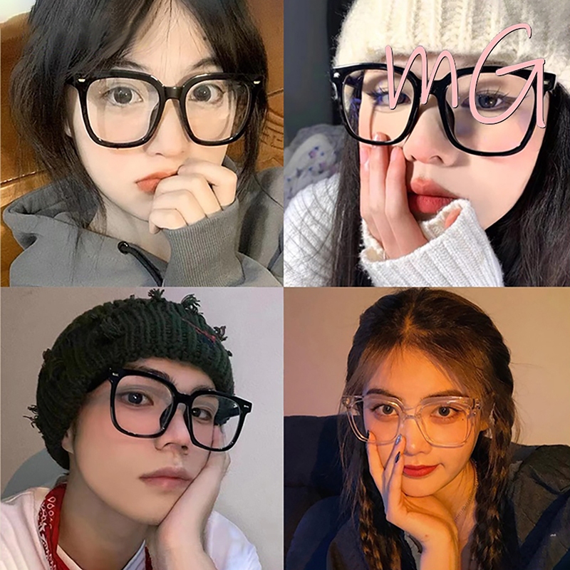 [ส่งจากกทม] My Girl แว่นสายตาสั้น 0°-500° แฟชั่นใหม่เวอร์ชั่นเกาหลีกรอบใหญ่ป้องกันแสงสีฟ้ากระจกแบน ความนิยม Unisex