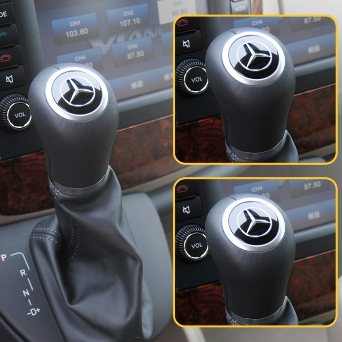 สติกเกอร์ติดโลโก้รถ Mercedes-Benz c200c260glk35060e200 ตกแต่งหัวเกียร์
