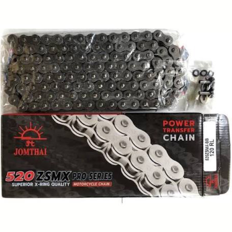 โซ่Jomthai(พระอาทิตย์) 520 X-Ring มีให้ทั้งข้อต่อแบบกลิ๊บล็อคและหมุดย้ำ performance   โซ่ 525 X-RING