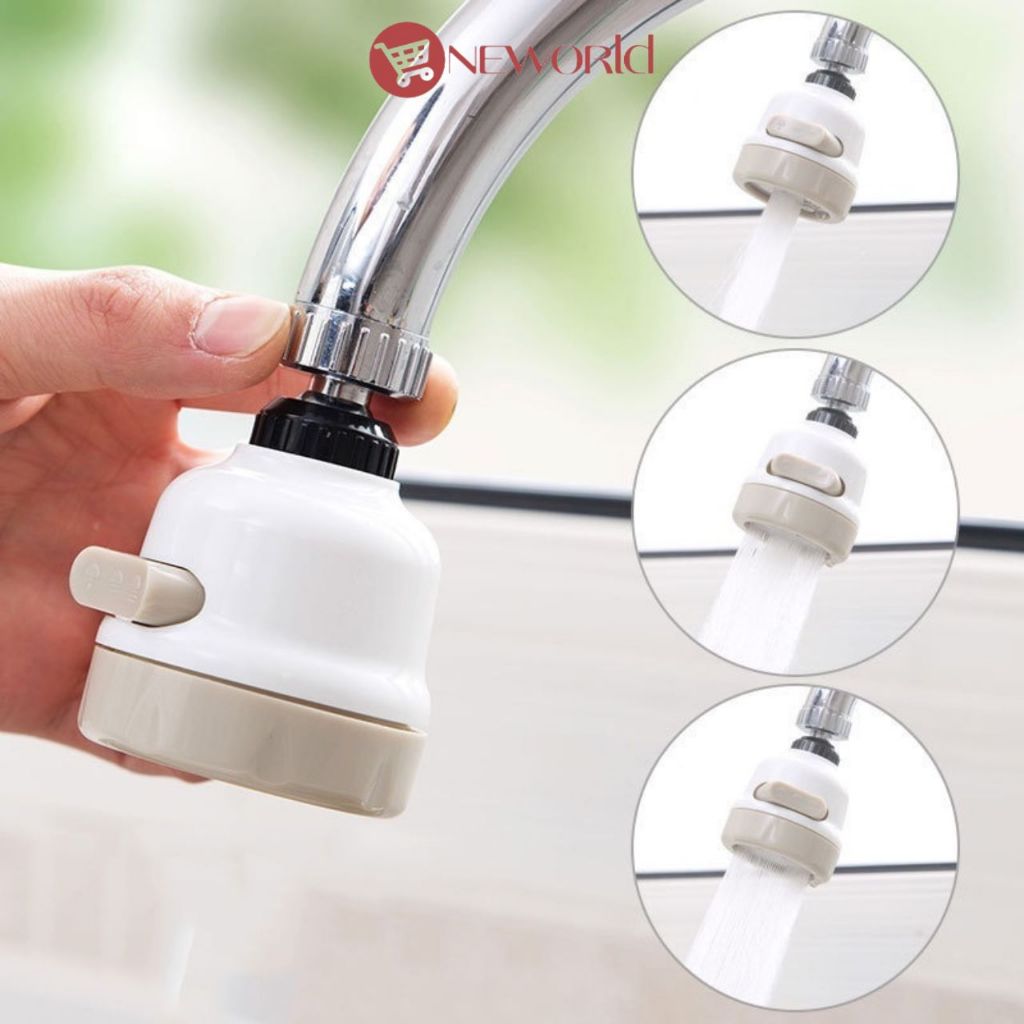 Oneworldshop หัวต่อก๊อกน้ำ อ่างล้างจาน ประหยัดน้ำ เพิ่มแรงดัน หมุน 360 องศา  MA-J-204W