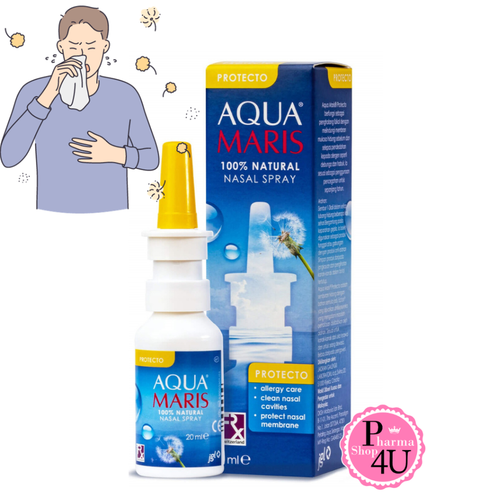 Aqua Maris Protecto 20mL อควา มาริส โปรเทคโท สเปรย์พ่นจมูก หายใจไม่สะดวก #8221