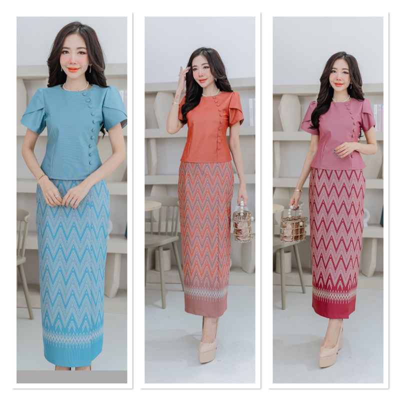 เดรส เสื้อ+ผ้าถุงยาว37" รุ่น Panny