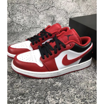 （ของแท้ 100 %）Nike Air Jordan 1 low ดำ - แดง - ขาว