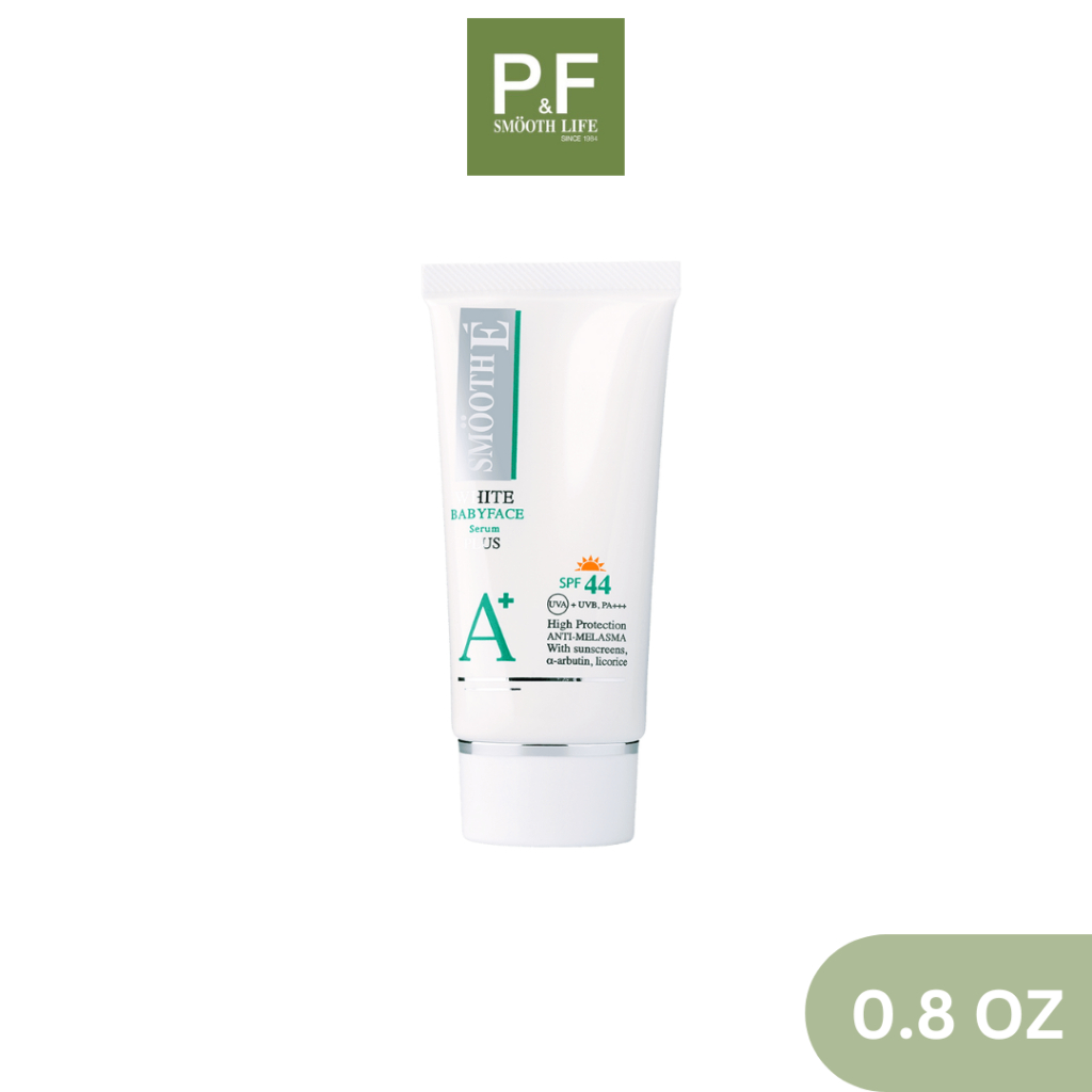 Smooth E White Baby Face Serum Plus Spf 44 A+ สมูทอีเบบี้เฟส 0.8 Oz เซรั่มปกป้องผิวจากรังสี UVA&UVB ป้องกันฝ้า จุดด่างดำ