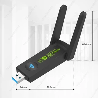 Actual ตัวรับสัญญาณการ์ดเครือข่ายเครื่องส่งสัญญาณ WiFi 2.4Gไร้สายUSB3.0 อะแดปเตอร์WiFi 1800M เหมาะสำหรับคอมพิวเตอร์เรา