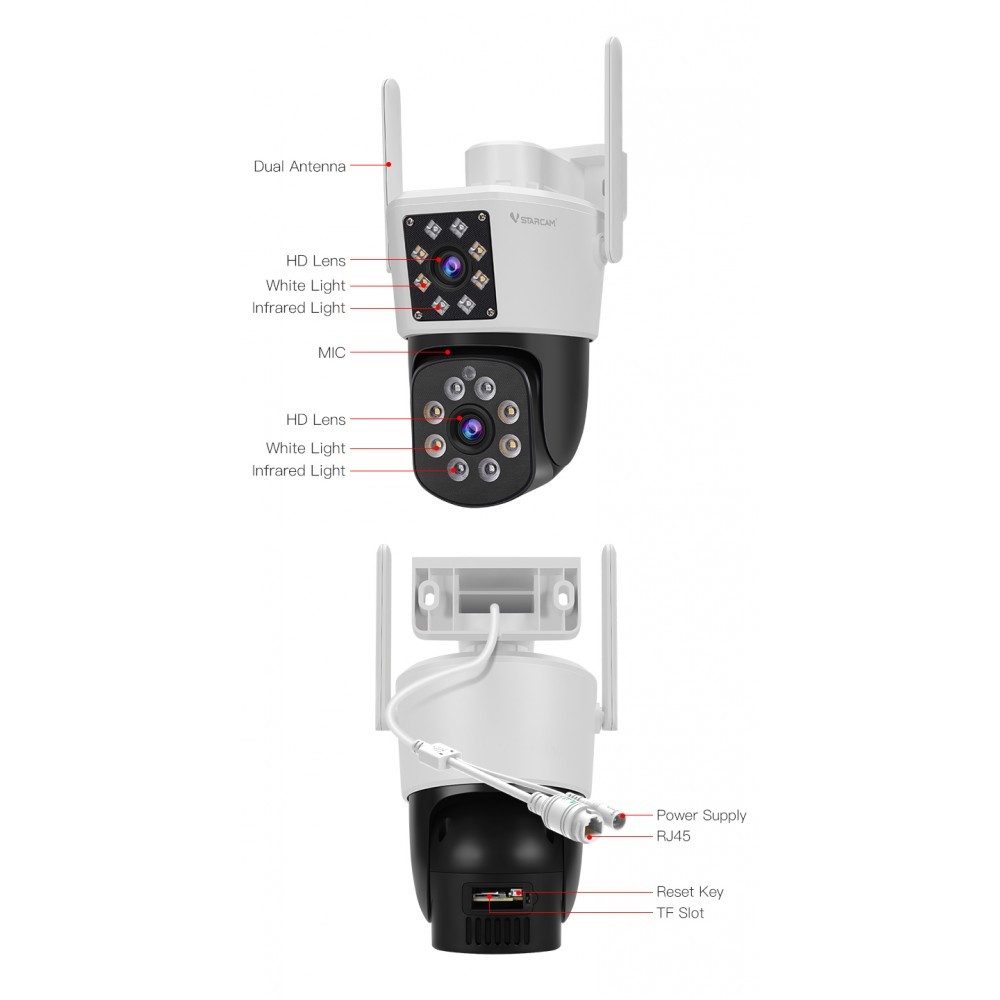 Vstarcam กล้องวงจรปิดกล้องใช้ภายนอก(กล้องเลนส์คู่ )มีไวไฟในตัว รุ่นC662DR  #Vstarcam@Shop
