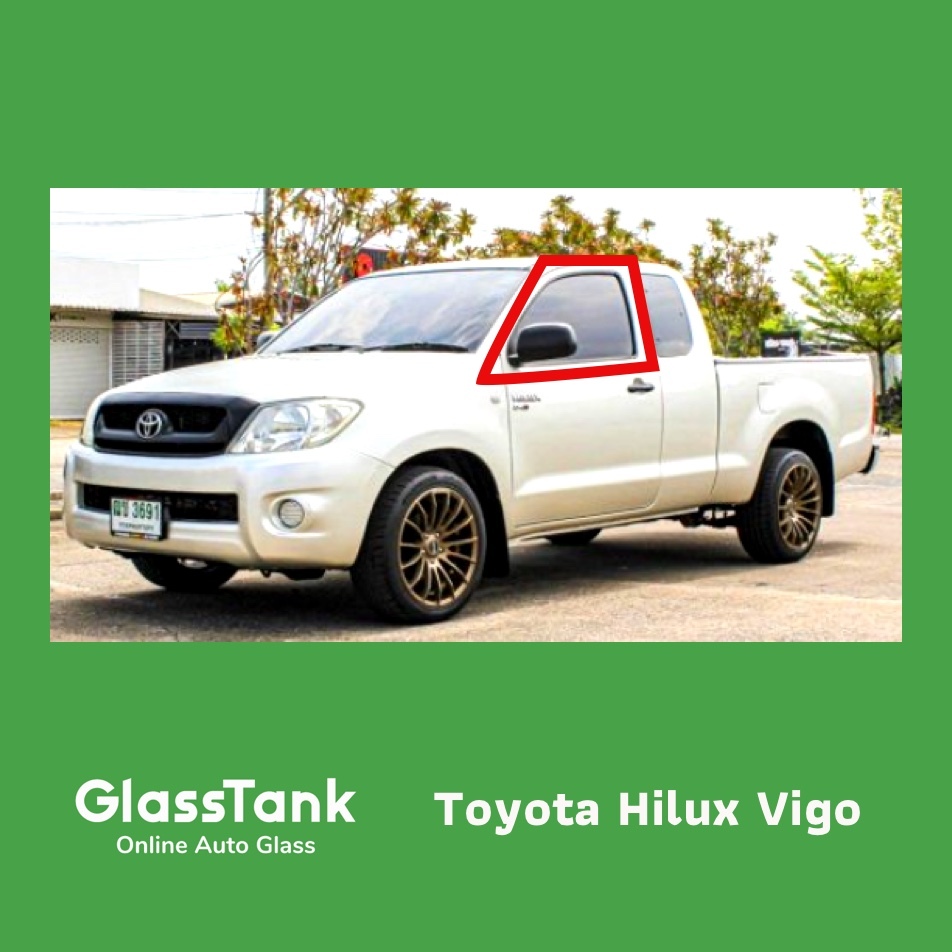 กระจกแคป / กระจกประตู Toyota Vigo โตโยต้า ไฮลักซ์ วีโก้ ซ้าย  ขวา กระจกรถยนต์ - รูปที่ 2