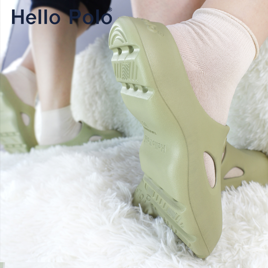 Hello Polo รองเท้าแตะหัวโต HP8006 แฟชั่นผู้หญิง รองเท้าแบบสวม EVA นุ่มและเสริมความสูง พื้นหนา กันน้ำ