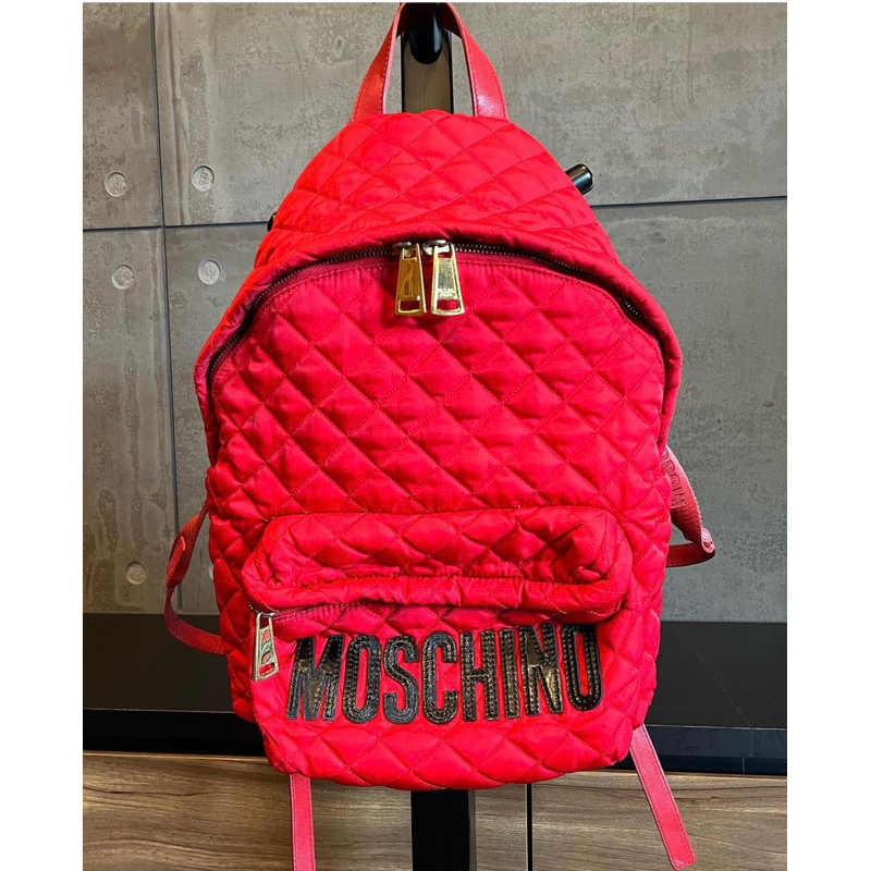 กระเป๋าmoschino มือสองของแท้ สีแดง สภาพดี