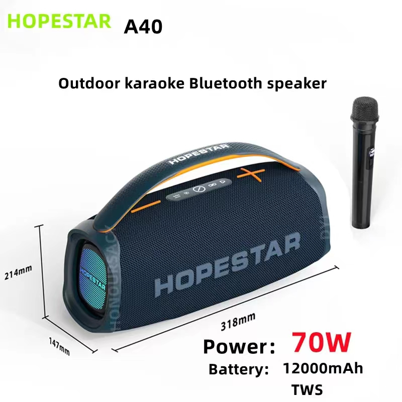 New (ของแท้100%)ลำโพงบลูทูธ HOPESTAR A40 PARTY ONEไร้สายแบบพกพาได้คอลัมน์ IPX7กันน้ำ3dstereo สำหรับลำโพงตู้ลำโพงซับวูฟเฟ
