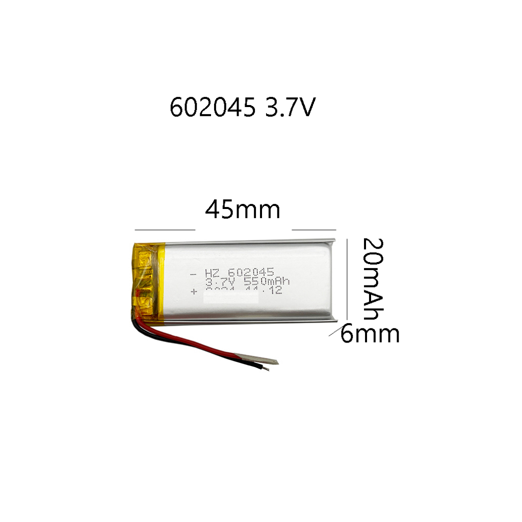602045 lithium polymer 550mah 3.7v battery แบตเตอรี่สำหรับ mp3 mp4 กล้องติดหน้ารถ
