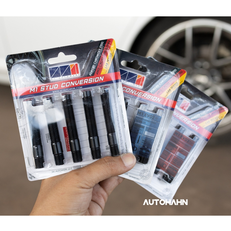 น๊อตดุมล้อ น๊อตสตัท โครโมลี่ M1 AUTOWERK รุ่น M1 EVO (EVO1 EVO2 EVO3) สำหรับรถยุโรป ใช้แทนน๊อตตัวผู้ยาว
