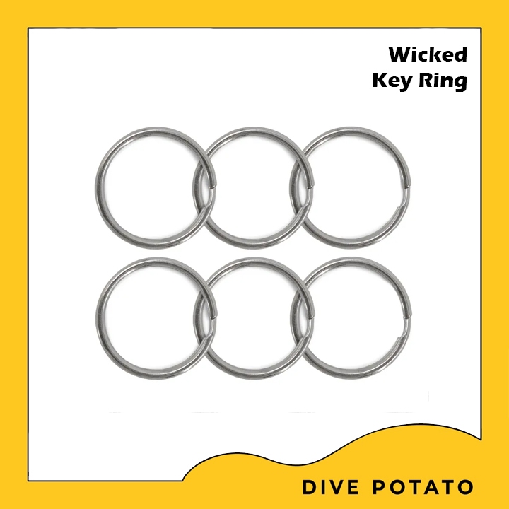 SS316 Flat Split Ring 1.8x25mm (6ชิ้น) Key ring แหวนใส่กุญแจ scuba diving equipment