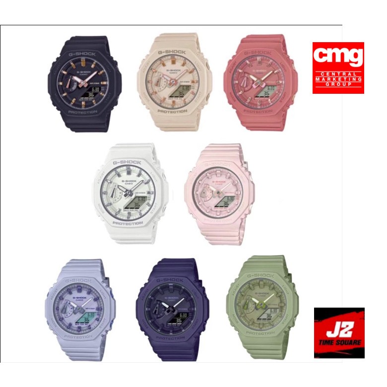 แท้แน่นอน 100% กับ G-SHOCK mini นาฬิกาผู้หญิง GMA-S2100 GMA-S2100BA GMA-S2100GA หน้าปัดแปดเหลี่ยม ปร