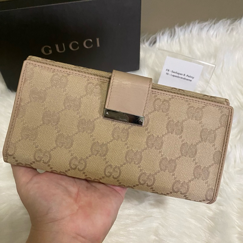 กระเป๋าสตางค์ Gucci มือสองของแท้ 100% Gucci long wallet