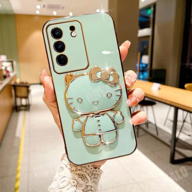 เคส TPU ขอบเงา For Vivo V29 V29E  เคส เคสสีพาส คิดตี้ มีกระจก