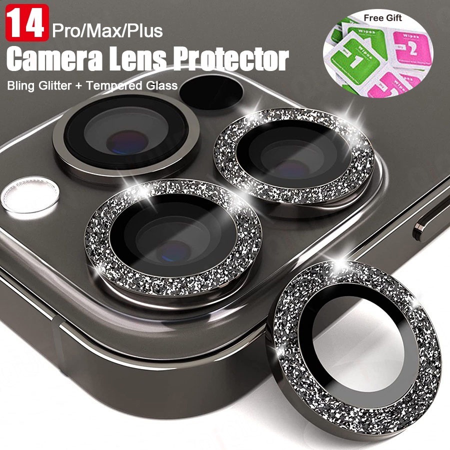 ฟิล์มกล้อง สำหรับ ฟิล์มกล้องสำหรับ for iPhone 16 15 14 13 12 11 Pro Max 15 Plus 12 13 Mini ฟิล์มป้องกันเลนส์แวววาวก่ออิฐ