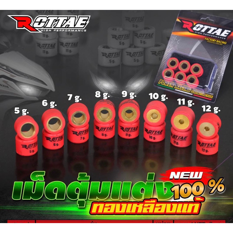 เม็ดตุ้มเเต่ง ผลิตจากทองเหลืองเเท้Click125i/Pcx/Lead125 ราคาต่อชุด6ตัว/ต่อเบอร์ ไม่คละ นะครับ เลือกตามรุ่นรถ