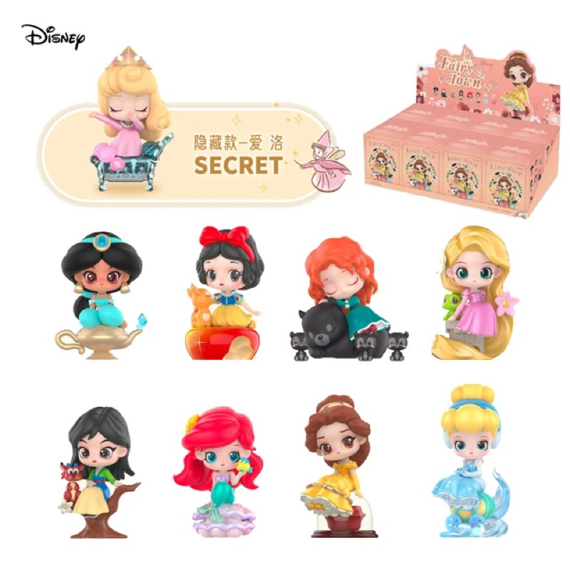 (ยกกล่อง จำนวน 8 ชิ้น ใหม่ในซีล)  MINISO Disney Princess Fairy Tale Town series ลิขสิทธิ์แท้