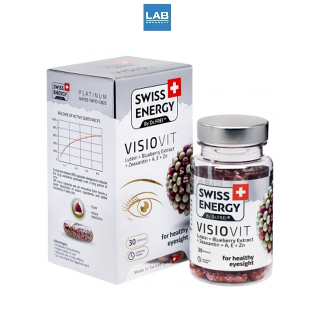 Swiss Energy Visio Vit 30 Capsules - สวิต เอเนอจี วิซิโอวิท  ผลิตภัณฑ์เสริมอาหาร  วิตามินรวม บำรุงสายตา 30 แคปซูล
