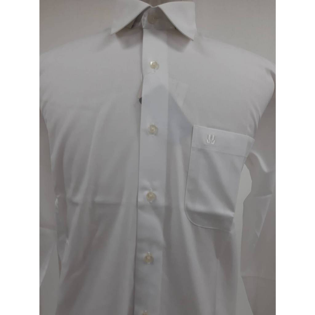 John Langford เสื้อเชิ้ตแขนยาว รุ่น 035-580-30 สีขาวมีลายในตัว