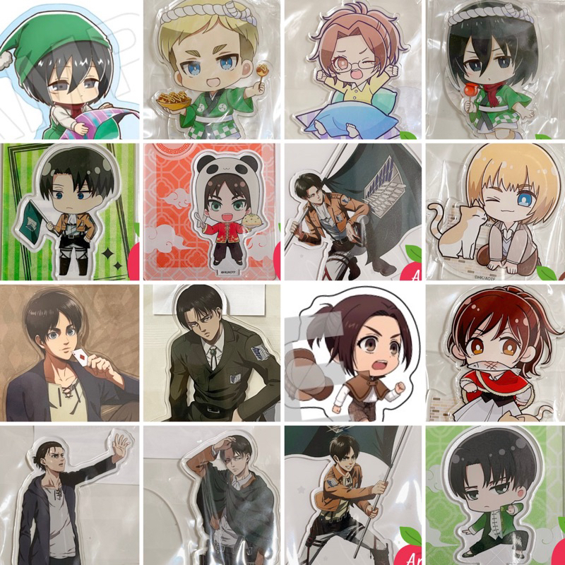 [🍡พร้อมส่ง] Attack on Titan Acrylic Stand Charm สแตนดี้ Levi Eren Mikasa Armin รีไวล์ เอเรน มิคาสะ อ