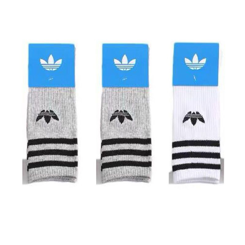 ถุงเท้าข้อยาว บาสเก็ตบอล สีดํา/สีขาว/สีเทา สำหรับผู้ชายและผู้หญิง1คู่