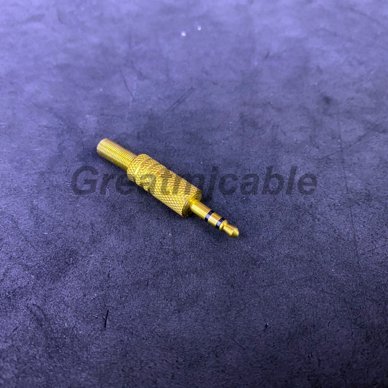หัวแจ็คสเตอริโอ 3.5mm รุ่นทองท้ายสปริง AUX TRS TR STEREO เข้าสายสัญญาณ