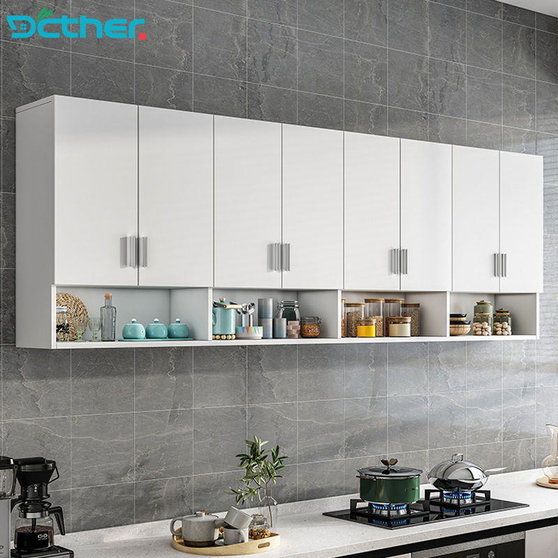 ตู้แขวนผนัง 120CM ตู้เก็บของ ตู้ครัว สี่ประตู ขาว ทำด้วยไม้ ที่เก็บครัว ตู้แขวนห้องครัว ชั้นครัว ชั้นเก็บของในครัว