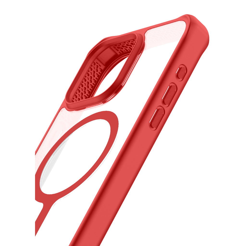 ItSkins HYBRID R // MAGSOLID-Red-(ใสขอบแดง) สำหรับ iPhone 15 Series ( 15/ 15 Pro/ 15 Pro Max)