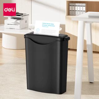 Deli เครื่องทำลายเอกสาร 10 ลิตร Auto เครื่องย่อยเอกสาร A4 6 แผ่น ย่อยระดับ2 ปลอดภัย Paper Shredder