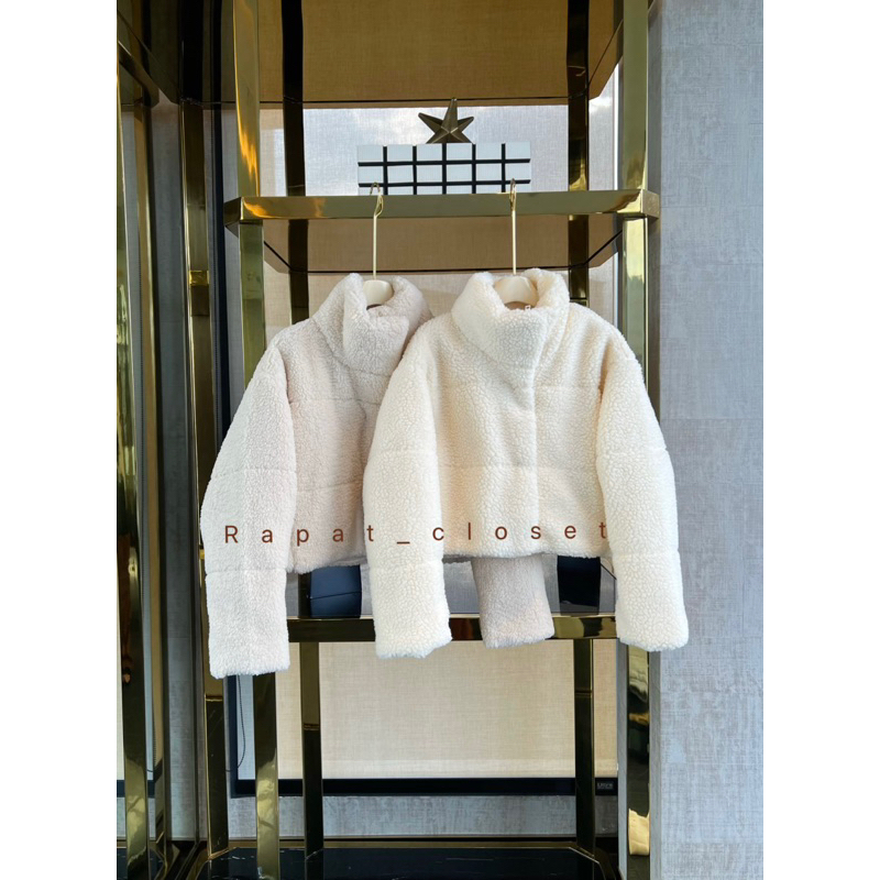 FLEECE CROPPED JACKET R075แจ็คเก็ตครอปขนแกะเทียมหนา ฟู มีสายรูดจั๊ม ใส่อุณภูมิติดลบได้ค่ะ