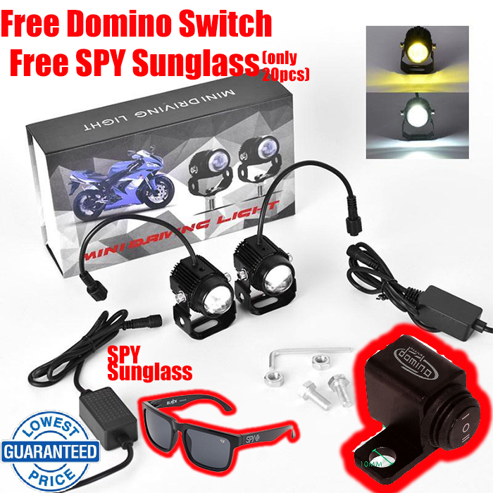*ล็อตใหม่* ไฟสปอร์ตไลท์ LED Mini Driving Light 1คู่ มีพัดลมระบายความร้อนในตัว ไฟสองสี ขาว-เหลืองรุ่นมีไดเวอร์(สวิตช์ฟรี)